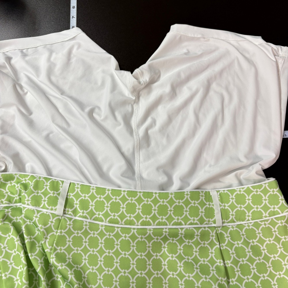 Tail Women Golf Skort 16 Green White Geometric Trellis Activewear Skirt Shorts - Picture 11 of 14